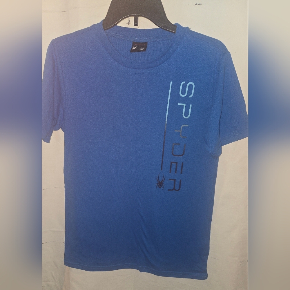 Spider  Boys Shirt Short Sleeve  Blue L 14-16
